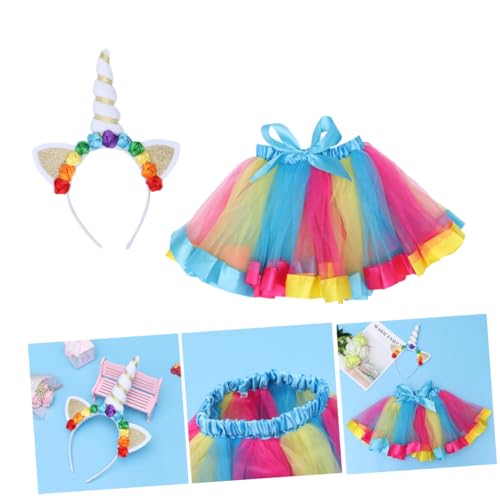 AOKWAWALIY Einhornkleid Kinderkostüme Einhorn-partykleid Geburtstagsoutfit Für Mädchen Kostüme Für Mädchen Tutu-kleider Für Mädchen Tutu-rock Für Mädchen Einhorn Mädchen Kleidung Blue von AOKWAWALIY