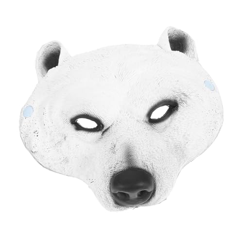 AOKWAWALIY Eisbär-maske Cosplay-masken Stütze Halloween-schleichmasken Cosplay-tiermasken Kostüm Bären-gesichtsmaske Geistermasken Zartes Tier Halloween-maskerade Anzieh-tiermaske Weiß Pu von AOKWAWALIY