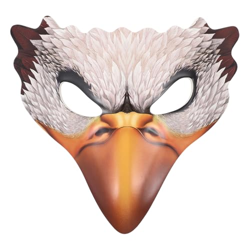 AOKWAWALIY Halbgesichtsmaske Vogelmaske Adler Maskerademaske Pu Tierkostümmaske Cosplay Vogelmaske Für Halloween Maskerade Cosplay Fun Party von AOKWAWALIY