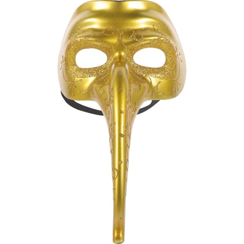 AOKWAWALIY Lange Nasenmaske Grusel Schwarze Maske Kostüm Maske Venezianische Langnasenmaske Schwarzes Outfit Goldene Maskerademaske 3d-halloween-masken Halloween-kostümzubehör Plastik von AOKWAWALIY