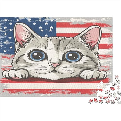 American Shorthair Kat Puzzle 1000 Teile Puzzles Für Erwachsene Lernspiel Herausforderungsspielzeug 1000-teilige Puzzlespiel Für Erwachsene Kinder Puzzel 1000pcs (75x50cm) von AOLENFKR