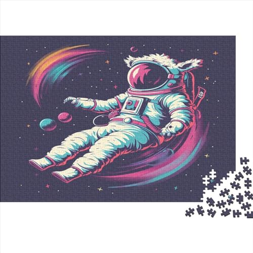 Astronaut 1000 Stück Puzzles Für Erwachsene Teenager Stress Abbauen Familien-Puzzlespiel 1000-teiliges Puzzle Kinder Lernspiel Spielzeug Geschenk Puzzel 1000pcs (75x50cm) von AOLENFKR