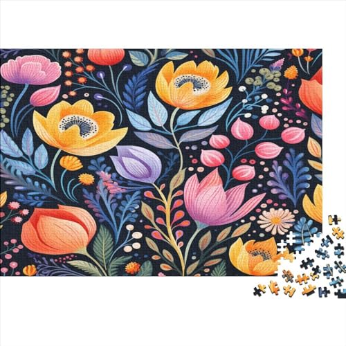 Blume 1000 Stück Puzzles Für Erwachsene Teenager Stress Abbauen Familien-Puzzlespiel 1000-teiliges Puzzle Kinder Lernspiel Spielzeug Geschenk Puzzel 1000pcs (75x50cm) von AOLENFKR