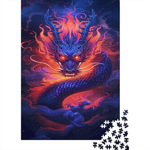 Böser Drache Puzzle 1000 Teile Erwachsener Kniffel Spaß Für Die Ganze Familie - Abwechslungsreiche 1000 Puzzleteilige Motive Puzzlespiel Erwachsene, Puzzel 1000pcs (75x50cm) von AOLENFKR