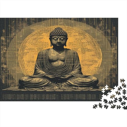 Buddha Statue Puzzle 1000 Teile,für Erwachsene, Impossible Puzzle,farbenfrohes Legespiel,GesKükenlichkeitsspiel Für Die Ganze Familie,Erwachsenenpuzzle Puzzel 1000pcs (75x50cm) von AOLENFKR