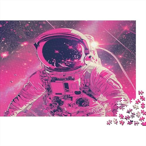 Cartoon Astronaut Puzzle 1000 Teile,für Erwachsene, Impossible Puzzle,farbenfrohes Legespiel,Geschicklichkeitsspiel Für Die Ganze Familie,Erwachsenenpuzzle Puzzel 1000pcs (75x50cm) von AOLENFKR