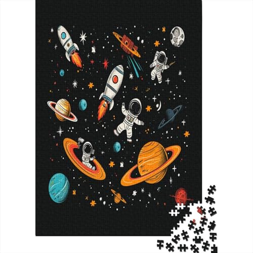 Cartoon Astronaut Puzzle 1000 Teile Erwachsener Kniffel Spaß Für Die Ganze Familie - Abwechslungsreiche 1000 Puzzleteilige Motive Puzzlespiel Erwachsene, Puzzel 1000pcs (75x50cm) von AOLENFKR