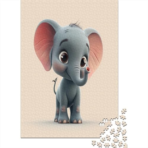 Cartoon Elefant Puzzle 1000 Teile Puzzle Für Erwachsene Und Kinder Ab 14 Jahren Puzzel 1000pcs (75x50cm) von AOLENFKR