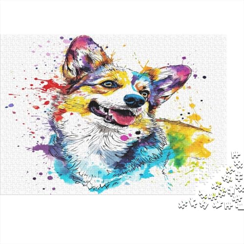 Corgi 1000 Stück Puzzles Für Erwachsene Teenager Stress Abbauen Familien-Puzzlespiel 1000-teiliges Puzzle Kinder Lernspiel Spielzeug Geschenk Puzzel 1000pcs (75x50cm) von AOLENFKR