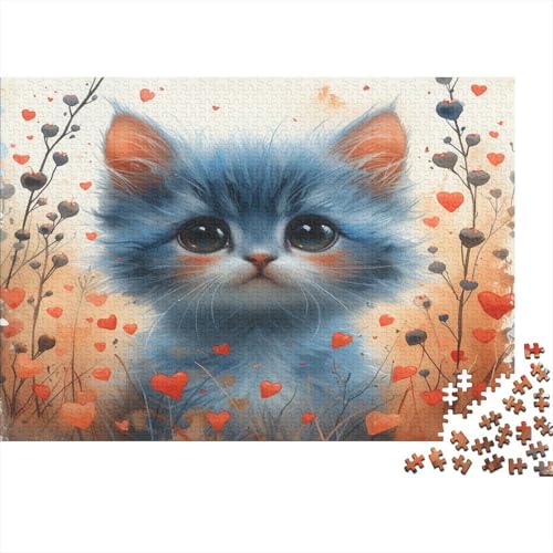 Cute Blue Eyed Kat Puzzle 1000 Teile Erwachsene Puzzles Für Erwachsene Klassische Puzzles 1000 Teile Erwachsene Puzzlespiel Schwer Pädagogisches Spielzeug Erwachsene Kinder Puzzel 1000pcs (75x50cm) von AOLENFKR