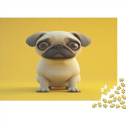 Cute Hund 1000 Stück Puzzles Für Erwachsene Teenager Stress Abbauen Familien-Puzzlespiel Mit Poster in 1000-teiliges Puzzle Kinder Lernspiel Spielzeug Geschenk Puzzel 1000pcs (75x50cm) von AOLENFKR