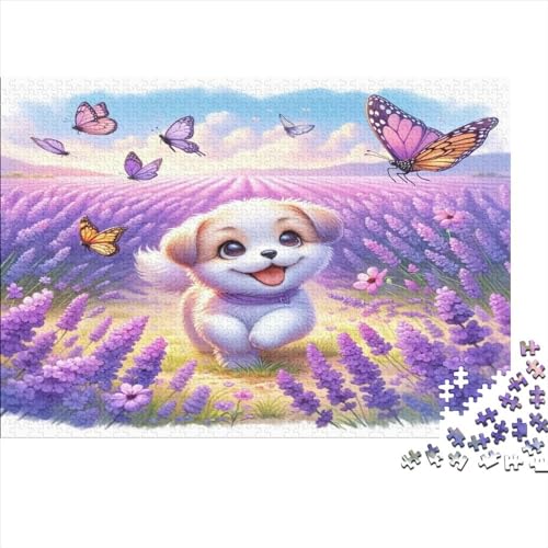 Cute Hund Puzzle 1000 Teile Erwachsener Kniffel Spaß Für Die Ganze Familie - Abwechslungsreiche 1000 Puzzleteilige Motive Puzzlespiel Erwachsene, Puzzel 1000pcs (75x50cm) von AOLENFKR