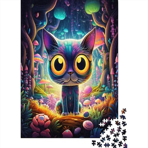 Cute Kat 1000 Stück Puzzles Für Erwachsene Teenager Stress Abbauen Familien-Puzzlespiel 1000-teiliges Puzzle Kinder Lernspiel Spielzeug Geschenk Puzzel 1000pcs (75x50cm) von AOLENFKR