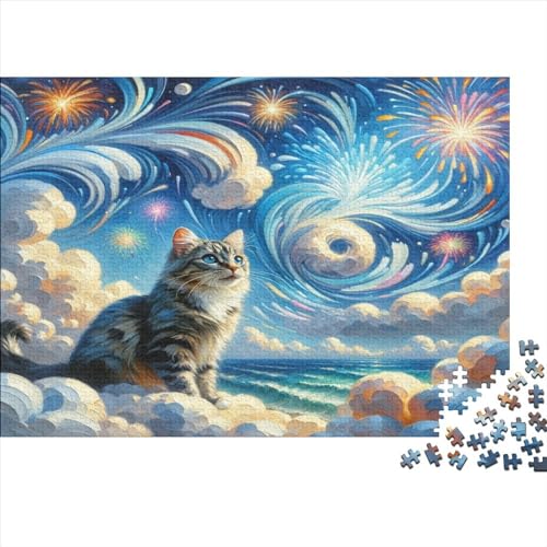 Cute Kat 1000 Teile Puzzle Für Erwachsene, Hochwertige Recycelbare MateriAußerirdische Und Druck Puzzlespiel, Familienspiel, Geschenk Für Liebhaber Oder Freunde Puzzel 1000pcs (75x50cm) von AOLENFKR