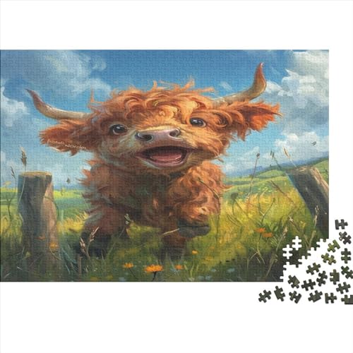 Cute Little Kuh Puzzle 1000 Teile Erwachsener Kniffel Spaß Für Die Ganze Familie - Abwechslungsreiche 1000 Puzzleteilige Motive Puzzlespiel Erwachsene, Puzzel 1000pcs (75x50cm) von AOLENFKR