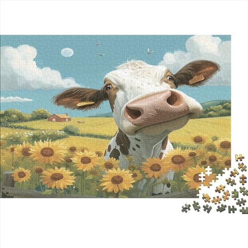 Cute Little Kuh Puzzle 1000 Teile Erwachsener Kniffel Spaß Für Die Ganze Familie - Abwechslungsreiche 1000 Puzzleteilige Motive Puzzlespiel Erwachsene, Puzzel 1000pcs (75x50cm) von AOLENFKR