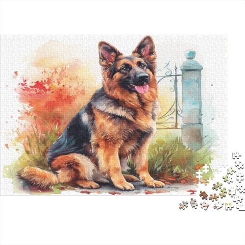 Deutsche Schäferhunde Puzzle 1000 Teile Erwachsener Kniffel Spaß Für Die Ganze Familie - Abwechslungsreiche 1000 Puzzleteilige Motive Puzzle Erwachsene, Puzzel 1000pcs (75x50cm) von AOLENFKR