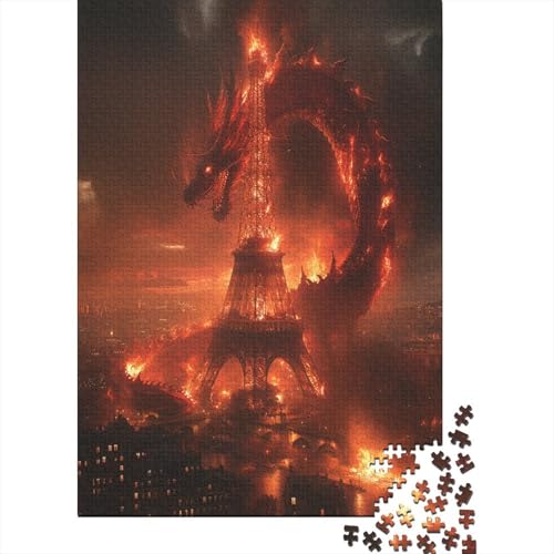 Drache Puzzle 1000 Teile,Puzzle Für Erwachsene, Impossible Puzzle, Geschicklichkeitsspiel Für Die Ganze Familie,Puzzle Legespiel- Erwachsenenpuzzle Puzzel 1000pcs (75x50cm) von AOLENFKR