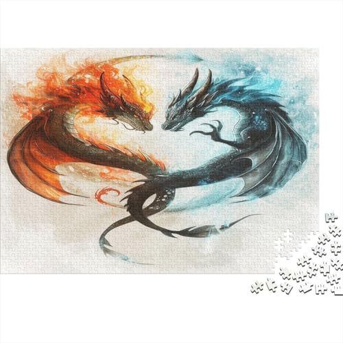 Drache Puzzle 1000 Teile Erwachsener Kniffel Spaß Für Die Ganze Familie - Abwechslungsreiche 1000 Puzzleteilige Motive Puzzle Erwachsene, Puzzel 1000pcs (75x50cm) von AOLENFKR