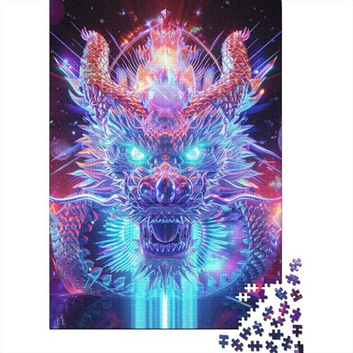 Drache Puzzle 1000 Teile Puzzles Für Erwachsene Lernspiel Herausforderungsspielzeug 1000-teilige Puzzlespiel Für Erwachsene Kinder Puzzel 1000pcs (75x50cm) von AOLENFKR