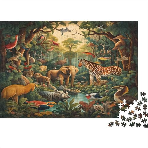 Dschungeltiere Puzzle 1000 Teile Erwachsener Kniffel Spaß Für Die Ganze Familie - Abwechslungsreiche 1000 Puzzleteilige Motive Puzzlespiel Erwachsene, Puzzel 1000pcs (75x50cm) von AOLENFKR