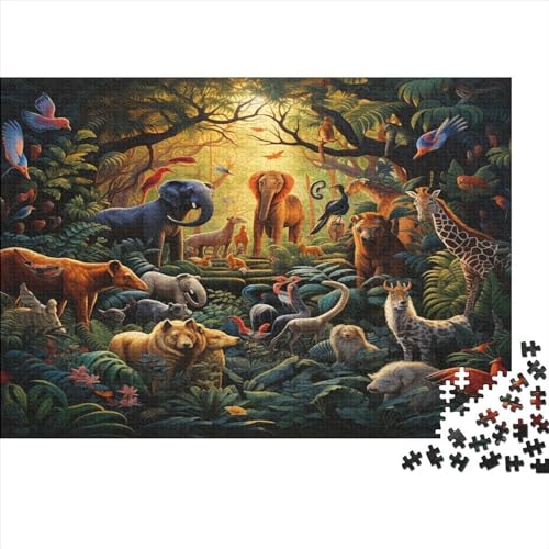 Dschungeltiere Puzzle 1000 Teile Erwachsener Kniffel Spaß Für Die Ganze Familie - Abwechslungsreiche 1000 Puzzleteilige Motive Puzzlespiel Erwachsene, Puzzel 1000pcs (75x50cm) von AOLENFKR