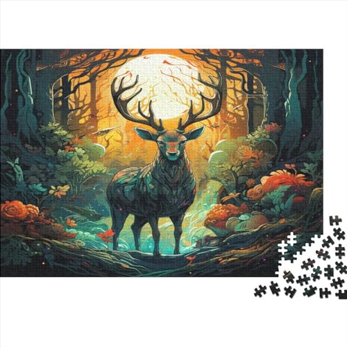 Elch Puzzle 1000 Teile Erwachsener Kniffel Spaß Für Die Ganze Familie - Abwechslungsreiche 1000 Puzzleteilige Motive Puzzle Erwachsene, Puzzel 1000pcs (75x50cm) von AOLENFKR