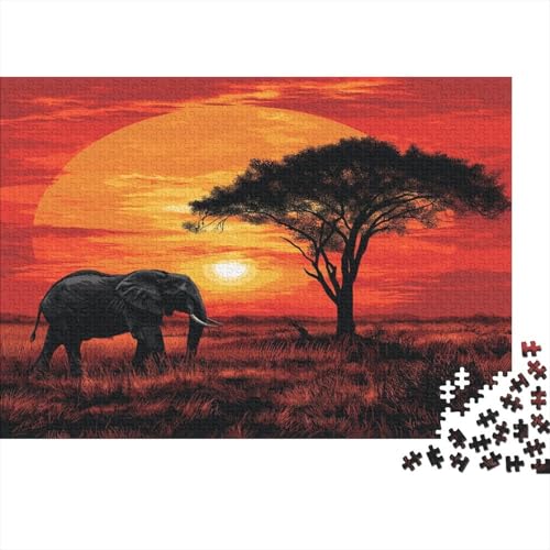 Elefant 1000 Stück Puzzles Für Erwachsene Teenager Stress Abbauen Familien-Puzzlespiel 1000-teiliges Puzzle Kinder Lernspiel Spielzeug Geschenk Puzzel 1000pcs (75x50cm) von AOLENFKR