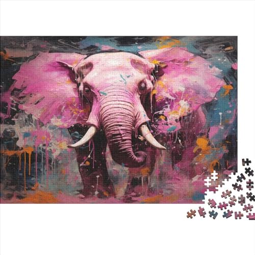 Elefant 1000 Stück Puzzles Für Erwachsene Teenager Stress Abbauen Familien-Puzzlespiel 1000-teiliges Puzzle Kinder Lernspiel Spielzeug Geschenk Puzzel 1000pcs (75x50cm) von AOLENFKR