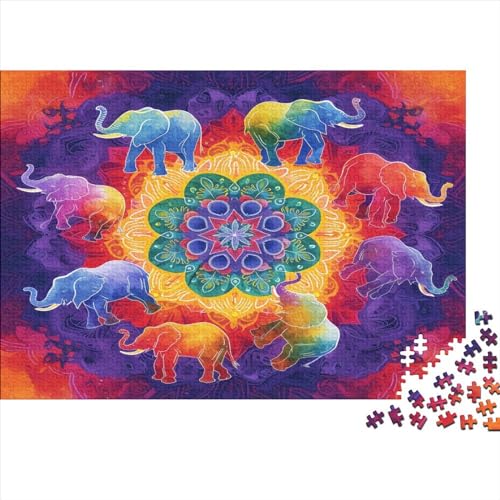 Elefant 1000 Stück Puzzles Für Erwachsene Teenager Stress Abbauen Familien-Puzzlespiel 1000-teiliges Puzzle Kinder Lernspiel Spielzeug Geschenk Puzzel 1000pcs (75x50cm) von AOLENFKR