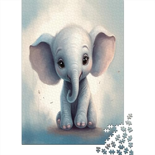 Elefant Puzzle 1000 Teile,für Erwachsene, Impossible Puzzle,farbenfrohes Legespiel,Geschicklichkeitsspiel Für Die Ganze Familie,Erwachsenenpuzzle Puzzel 1000pcs (75x50cm) von AOLENFKR