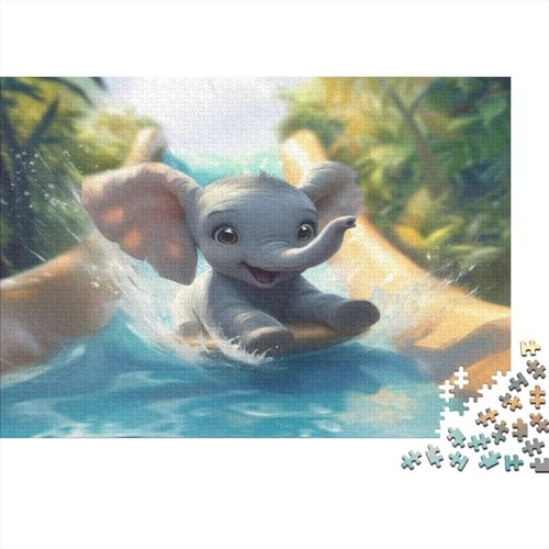 Elefant Puzzle 1000 Teile Erwachsener Kniffel Spaß Für Die Ganze Familie - Abwechslungsreiche 1000 Puzzleteilige Motive Puzzle Erwachsene, Puzzel 1000pcs (75x50cm) von AOLENFKR