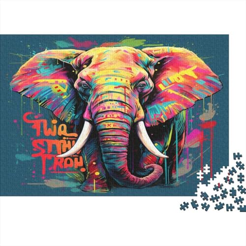 Elefant Puzzle 1000 Teile Erwachsener Kniffel Spaß Für Die Ganze Familie - Abwechslungsreiche 1000 Puzzleteilige Motive Puzzlespiel Erwachsene, Puzzel 1000pcs (75x50cm) von AOLENFKR