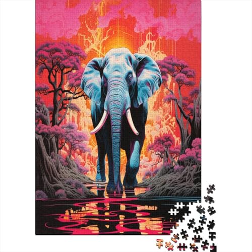 Elefant Puzzle 1000 Teile Erwachsener Kniffel Spaß Für Die Ganze Familie - Abwechslungsreiche 1000 Puzzleteilige Motive Puzzlespiel Erwachsene, Puzzel 1000pcs (75x50cm) von AOLENFKR