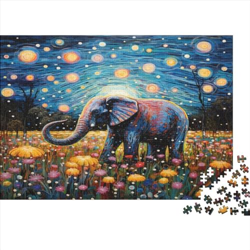 Elefant Puzzle 1000 Teile Puzzle Erwachsene Schwieriges Schwer Puzzle Für Erwachsene Und Kinder Ab 14 Jahren Puzzel 1000pcs (75x50cm) von AOLENFKR