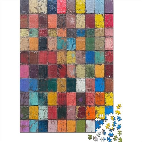 Farbige Bausteine 1000 Teile,Impossible Puzzle,GesKükenlichkeitsspiel Für Die Ganze Familie, Erwachsenen Puzzlespiel Puzzel 1000pcs (75x50cm) von AOLENFKR