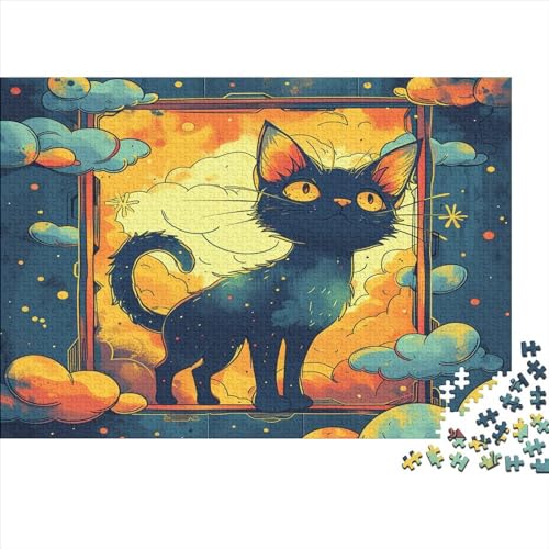 Flame Kat Puzzle 1000 Teile Puzzles Für Erwachsene Lernspiel Herausforderungsspielzeug 1000-teilige Puzzlespiel Für Erwachsene Kinder Puzzel 1000pcs (75x50cm) von AOLENFKR