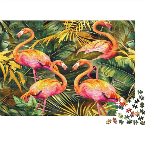 Flamingo 1000 Stück Puzzles Für Erwachsene Teenager Stress Abbauen Familien-Puzzlespiel Mit Poster in 1000-teiliges Puzzle Kinder Lernspiel Spielzeug Geschenk Puzzel 1000pcs (75x50cm) von AOLENFKR