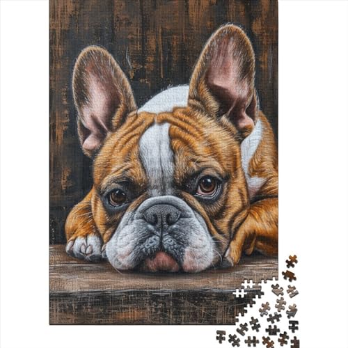 Französische Bulldogge Puzzle 1000 Teile,Puzzle Für Erwachsene, Impossible Puzzle, Geschicklichkeitsspiel Für Die Ganze Familie,Puzzle Legespiel- Erwachsenenpuzzle Puzzel 1000pcs (75x50cm) von AOLENFKR