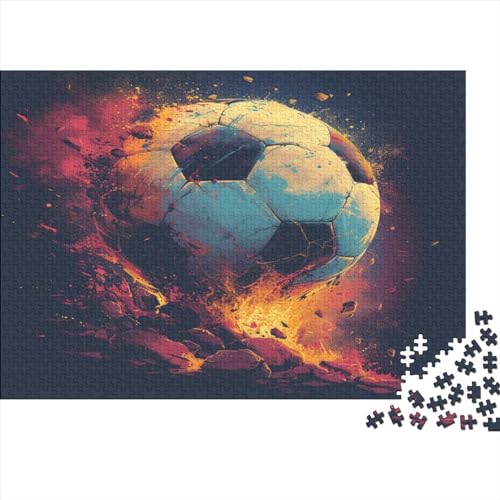 Fußball 1000 Stück Puzzles Für Erwachsene Teenager Stress Abbauen Familien-Puzzlespiel 1000-teiliges Puzzle Kinder Lernspiel Spielzeug Geschenk Puzzel 1000pcs (75x50cm) von AOLENFKR