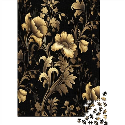 Golden Blume Puzzle 1000 Teile,Puzzlespiel Für Erwachsene,Impossible Puzzle,Puzzle GesKükenlichkeitsspiel Für Die Ganze Familie, Geschenke Für Männer/Frauen Erwachsenen Puzzel 1000pcs (75x50cm) von AOLENFKR