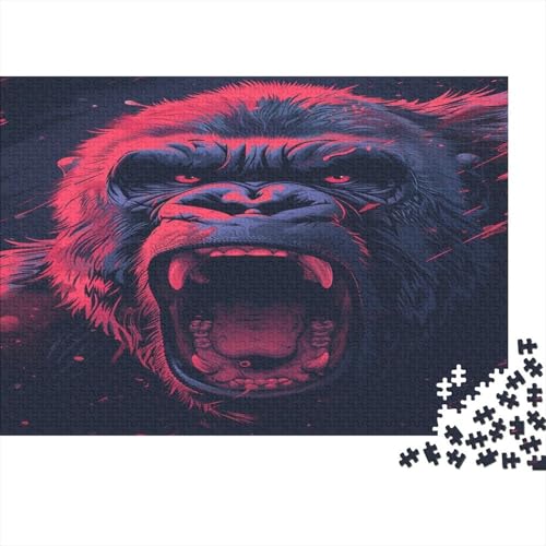 Gorilla 1000 Stück Puzzles Für Erwachsene Teenager Stress Abbauen Familien-Puzzlespiel 1000-teiliges Puzzle Kinder Lernspiel Spielzeug Geschenk Puzzel 1000pcs (75x50cm) von AOLENFKR