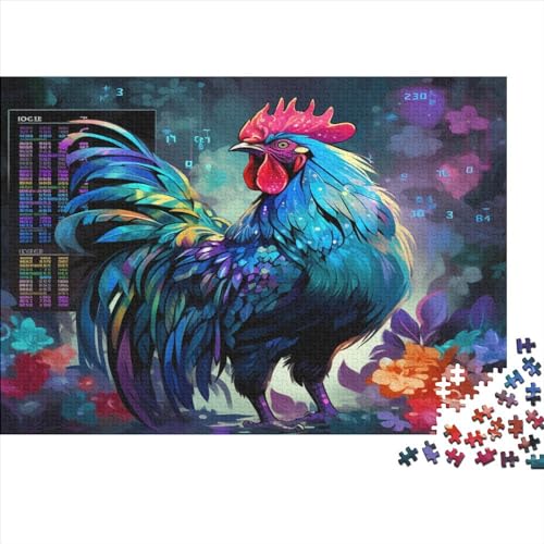 Hähne Puzzlespiel 1000 Teile Erwachsene -Puzzle 1000 Stück Spiel Puzzles Für Erwachsene Kinder Puzzle Erwachsenen Puzzlespiel Puzzel 1000pcs (75x50cm) von AOLENFKR