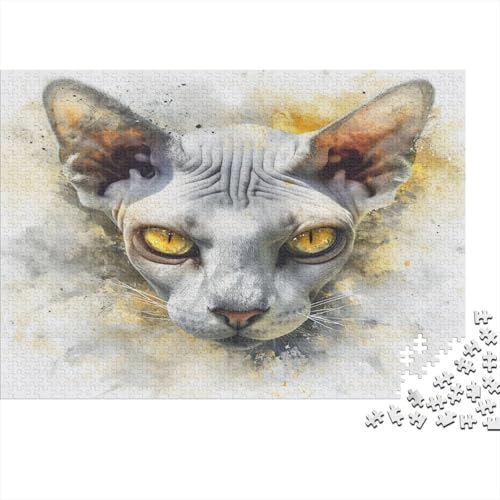 Hairless Kat Puzzle 1000 Teile Erwachsener Kniffel Spaß Für Die Ganze Familie - Abwechslungsreiche 1000 Puzzleteilige Motive Puzzlespiel Erwachsene, Puzzel 1000pcs (75x50cm) von AOLENFKR