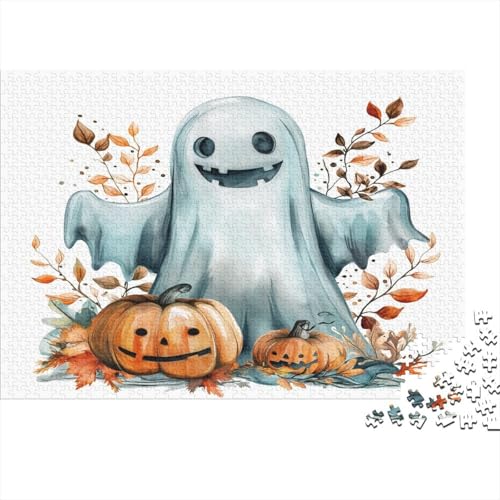 Halloween Geister und Monster Puzzle 1000 Teile Puzzles Für Erwachsene Lernspiel Herausforderungsspielzeug 1000-teilige Puzzlespiel Für Erwachsene Kinder Puzzel 1000pcs (75x50cm) von AOLENFKR