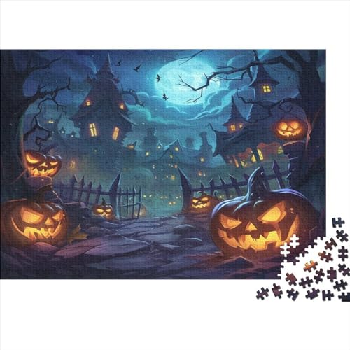 Halloween Kürbis 1000 Stück Puzzles Für Erwachsene Teenager Stress Abbauen Familien-Puzzlespiel Mit Poster in 1000-teiliges Puzzle Kinder Lernspiel Spielzeug Geschenk Puzzel 1000pcs (75x50cm) von AOLENFKR