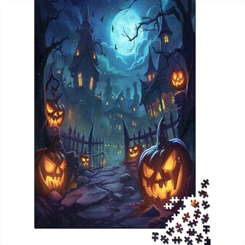 Halloween Kürbis Puzzle 1000 Teile,Puzzlespiel Für Erwachsene,Impossible Puzzle,Puzzle Geschicklichkeitsspiel Für Die Ganze Familie, Geschenke Für Männer/Frauen Erwachsenen Puzzel 1000pcs (75x50cm) von AOLENFKR