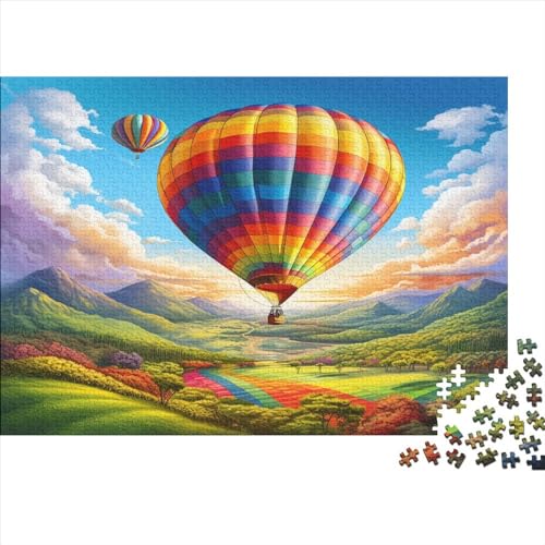 Heißluftballon 1000 Stück Puzzles Für Erwachsene Teenager Stress Abbauen Familien-Puzzlespiel Mit Poster in 1000-teiliges Puzzle Kinder Lernspiel Spielzeug Geschenk Puzzel 1000pcs (75x50cm) von AOLENFKR