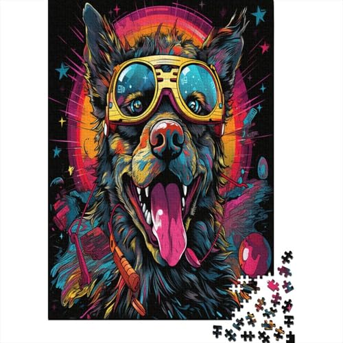 Hund Puzzle 1000 Teile Puzzles Für Erwachsene Lernspiel Herausforderungsspielzeug 1000-teilige Puzzlespiel Für Erwachsene Kinder Puzzel 1000pcs (75x50cm) von AOLENFKR