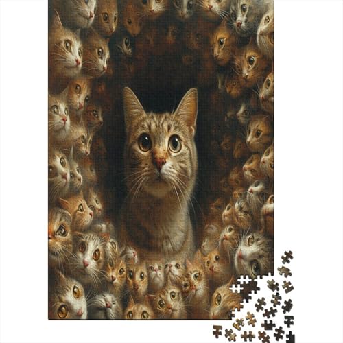 Kat Puzzle 1000 Teile,für Erwachsene, Impossible Puzzle,farbenfrohes Legespiel,GesKükenlichkeitsspiel Für Die Ganze Familie,Erwachsenenpuzzle Puzzel 1000pcs (75x50cm) von AOLENFKR